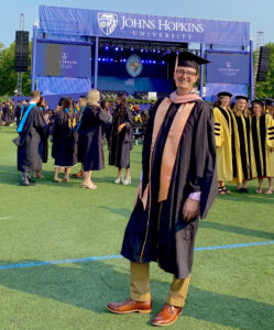 ISU agronomy graduate Riley Wilgenbusch received his Master’s in Public Health from Johns Hopkins Bloomberg School of Public Health.