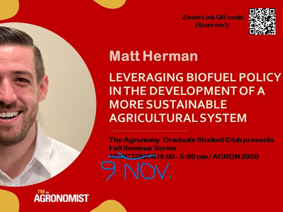 Matt Herman seminar announcement with cardinal and gold graphic background