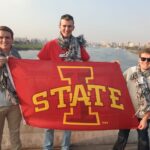 From left are CALS students Brennan Welch, Abe Dieleman and Jake Burress in front of the Nile River in Cairo.