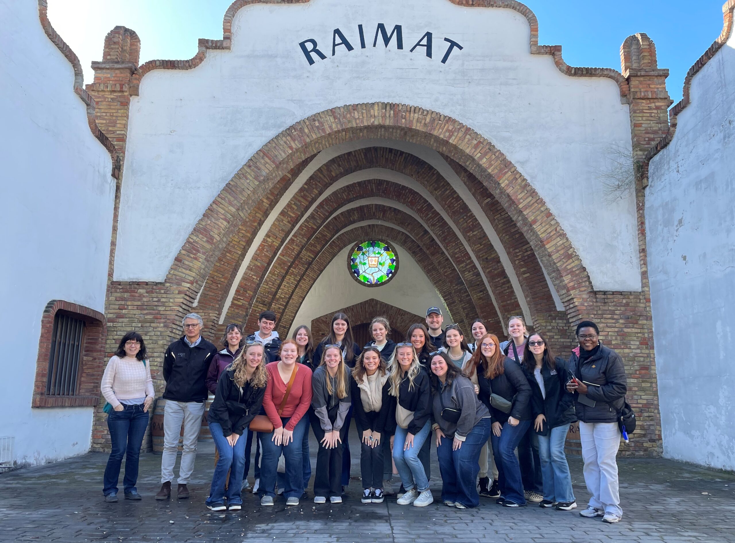 The CALS study abroad group in front of Raimat Winery in Spain.